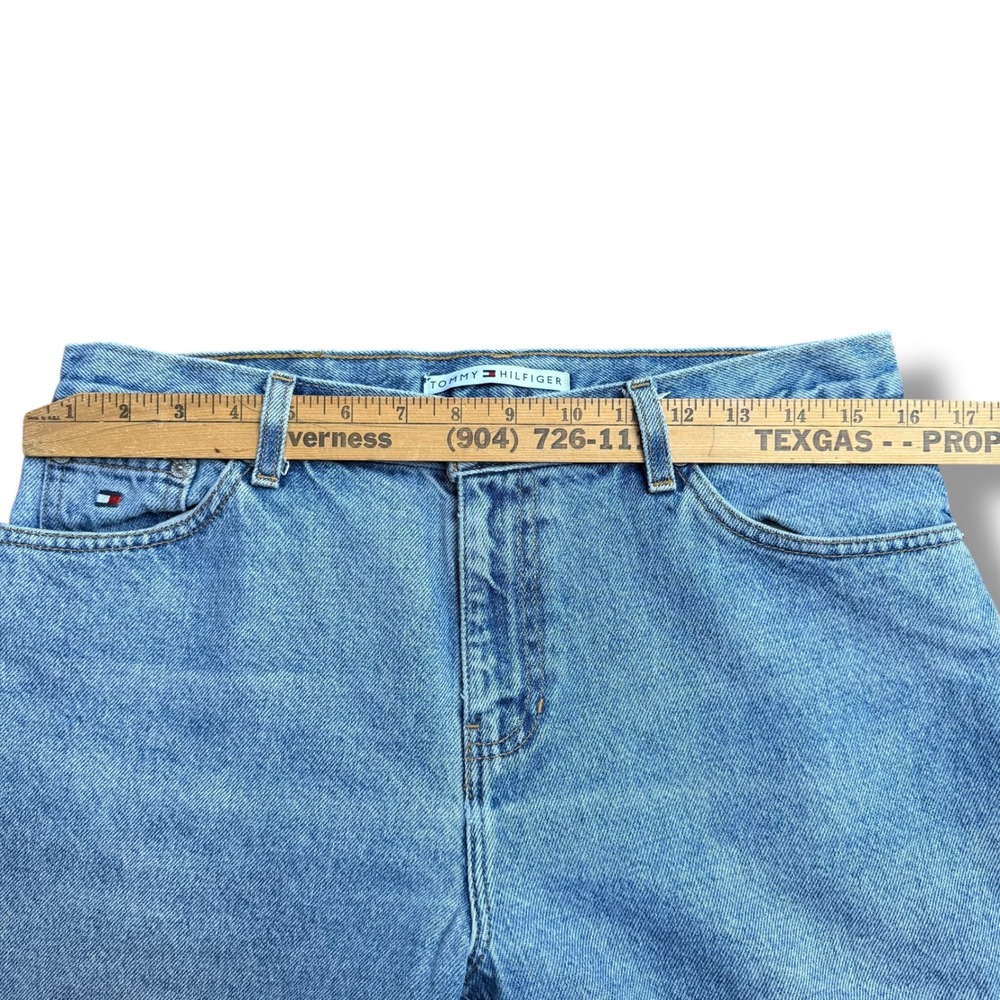 Vintage Tommy Hilfiger Mens Size 32x23 Light Wash Wide Leg Denim Jeans - Picture 4 of 11